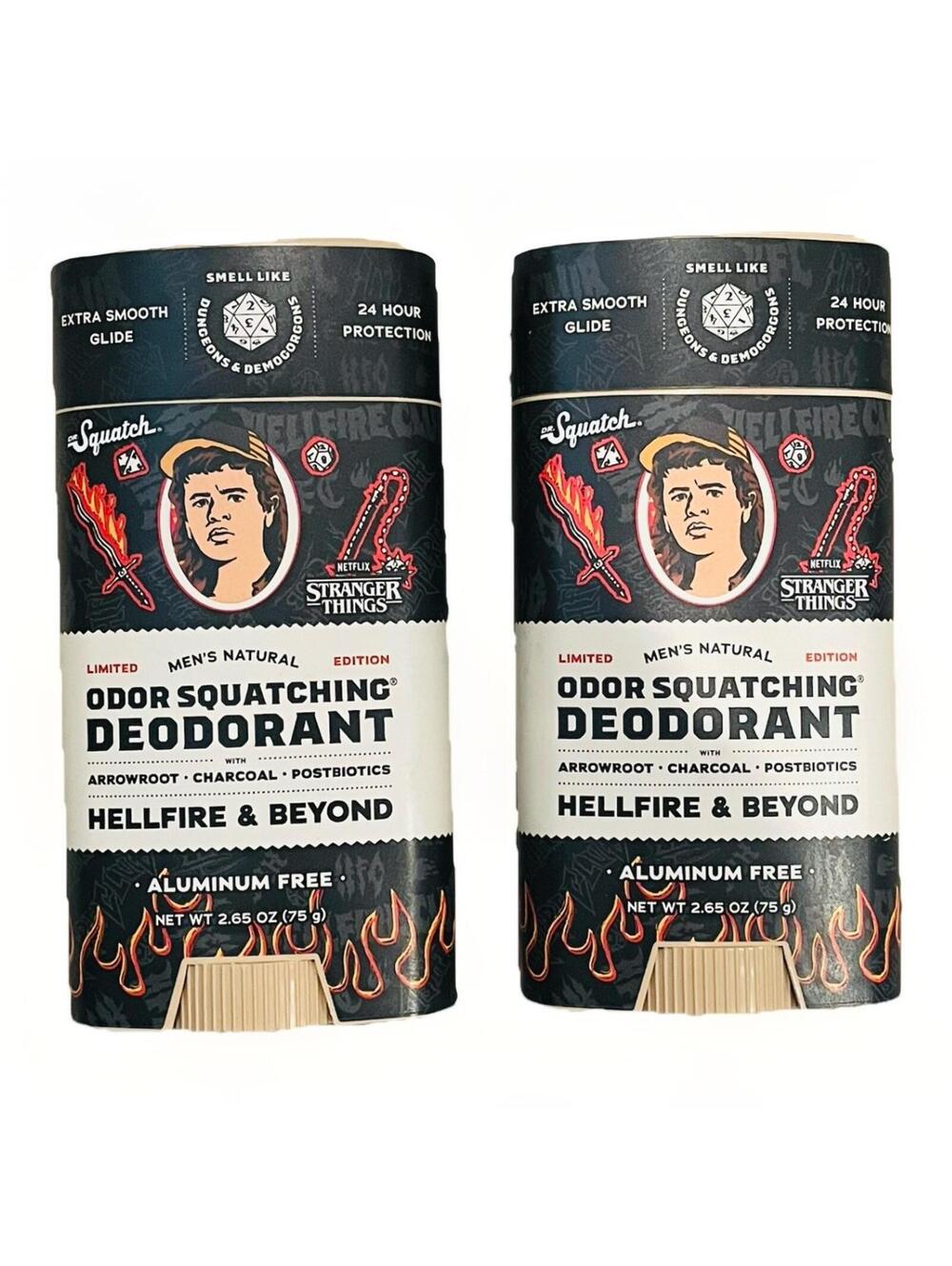 Dr. Squatch Stranger Things Hellfire & Beyond Deodorant Lot of 2 – Ltd Edition